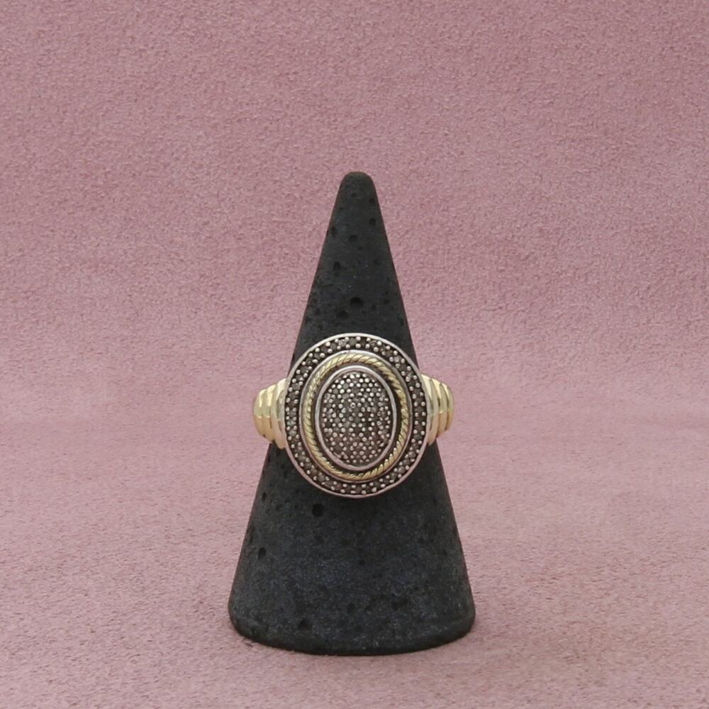 ⚡clearance⚡ zales sterling silver gold accent diamond ring size 7.25